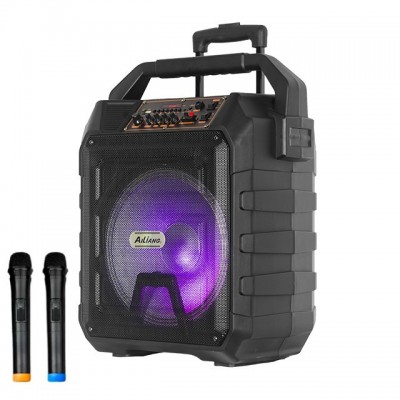 Колонка аккумуляторная с радиомикрофонами UF-982 / 120W (USB/FM/Bluetooth)