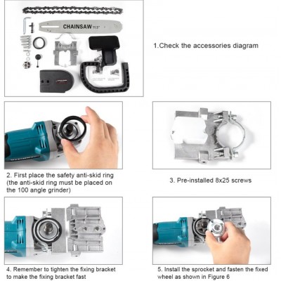 Аккумуляторная болгарка с насадкой пила (2в1) Makita DGA504 в Кейсе с пилой 11.5 дюйма