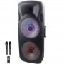 Активная колонка с радиомикрофонами Temeisheng A15-15 Party (USB/Bluetooth/Аккуммулятор) LED посдветка