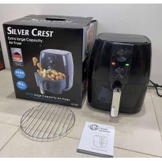 Аэро-фритюрница без масла SILVER CREST Мощность 3000 Ватт 6 литров, регулировка температуры (черная) Аэро-фритюрница без масла SILVER CREST Мощность 3000 Ватт 6 литров, регулировка температуры (черная)