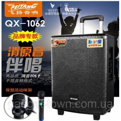 Портативная акустика QX1062 с двумя микрофонами аккумуляторная (USB/Bluetooth)