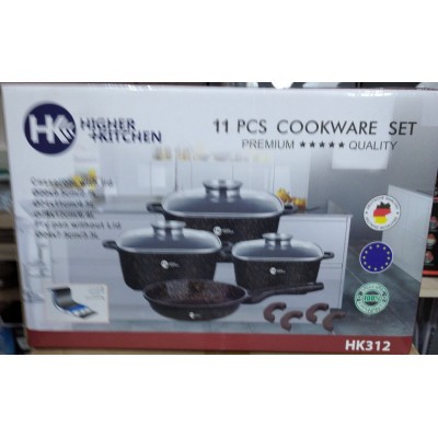 Набор посуды Higher Kitchen (11 предметов) с гранитным покрытием и силиконовыми ручками