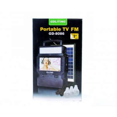 Портативная солнечная станция TV FM GDLite GD-8086 (система с телевизором ТВ ФМ 8086)