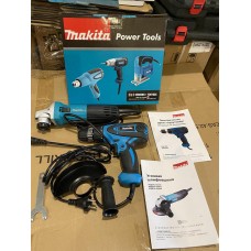 Набор инструментов Makita Power Tools 2в1 Шуруповерт сетевой MAKITA + Болгарка Makita 9558HNG