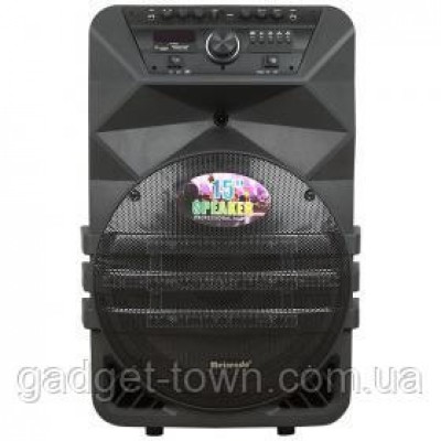 Колонка Meirende K5-15 с аккумулятором/180W/ микрофон/ пульт/ Bluetooth/ SD+USB+FM/ LED
