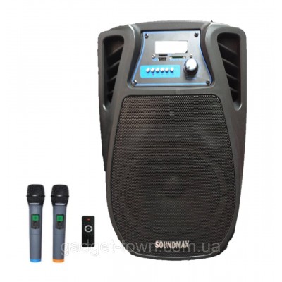 Колонка аккумуляторная с радиомикрофонами TMG ORIGINAL Soundmax SM-08 (Bluetooth/USB/SD)