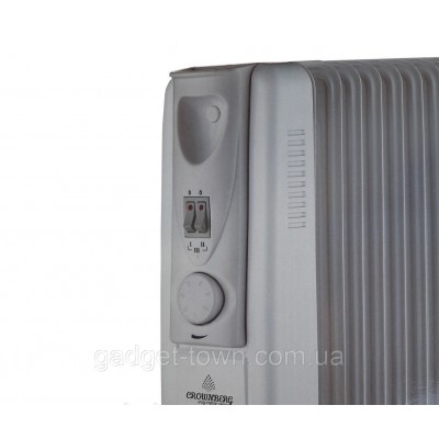 Масляный радиатор Crownberg, масляный обогреватель на 11 секций 2500Вт с терморегулятором