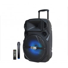 Колонка аккумуляторная 15 дюймов с радиомикрофоном UF-Q16A / 150W (USB/FM/Bluetooth)