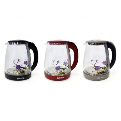 Электрический чайник ВІТЕК стеклянный яркий принт с LED подсветкой