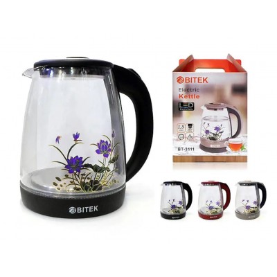 Электрический чайник ВІТЕК стеклянный яркий принт с LED подсветкой