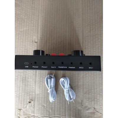 Микрофон конденсаторный Protech BM-800 со звуковой картой V8X pro и пантографом с ветрозащитой