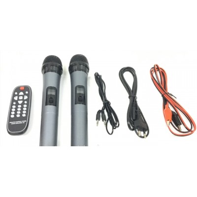 Колонка аккумуляторная с радиомикрофонами ZXX-6666 (FM/USB/BT/200W)