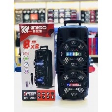 Акустическая аккумуляторная колонка 2x8 дюймов (USB/FM/BT/LED) KIMISO QS-210 BT Акустическая аккумуляторная колонка 2x8 дюймов (USB/FM/BT/LED) KIMISO QS-210 BT