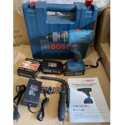 Шуруповерт аккумуляторный Bosch Professional GSR 120Li-24V/5Ah с набором помошника в кейсе