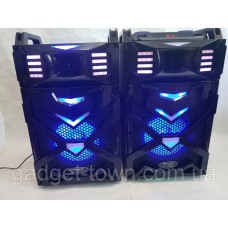 Акустическая система Wimpex WX-7311, 2x10 дюймов стерео колонки Bluetooth, микрофон, пульт, FM