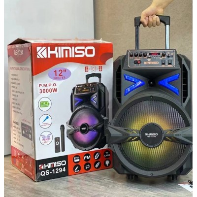 Акустическая аккумуляторная колонка 12 дюймов (USB/FM/BT/LED) KIMISO QS-1294 BT