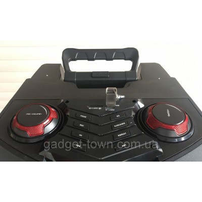 Колонка портативная с микрофонами TMS-1201 /300W (USB/Bluetooth/Пульт ДУ/FM)