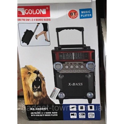 Колонка комбик Golon RX-2088 BT Bluetooth mp3, пульт цветомузыка