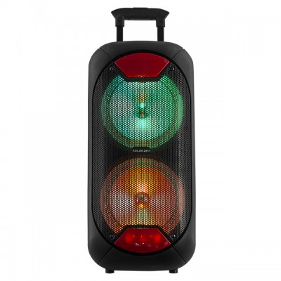Акустическая колонка KOLAV - 2811 2x8 дюймов с радиомикрофоном (USB/FM/BT/LED)