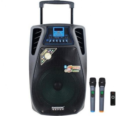 Аккумуляторная колонка с микрофонами Temeisheng SL-1202 /200W (USB/Bluetooth/Пульт ДУ)
