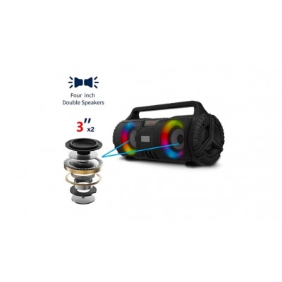 Мощная портативная bluetooth колонка BKK-88 boombox, LED, микрофон 20 ватт