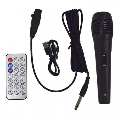 Акустическая аккумуляторная колонка 2x8 дюймов (USB/FM/BT/LED) KIMISO QS-221 BT
