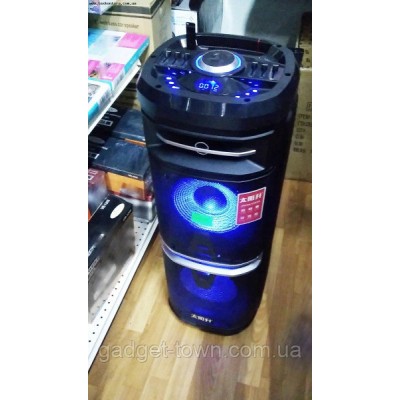 Портативная акустика TS210-05 /250W 2 микрофона LED подсветка (USB/FM/Bluetooth/Пульт ДУ)