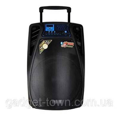 Аккумуляторная колонка с микрофонами Temeisheng/Lighting SL-1502 / 400W (USB/Bluetooth/Пульт ДУ)