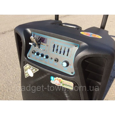 Аккумуляторная колонка с микрофонами Temeisheng/Lighting SL-1502 / 400W (USB/Bluetooth/Пульт ДУ)