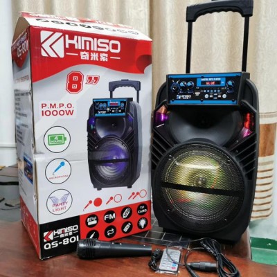 Акустическая аккумуляторная колонка 8 дюймов (USB/FM/BT/LED) KIMISO QS-801 BT