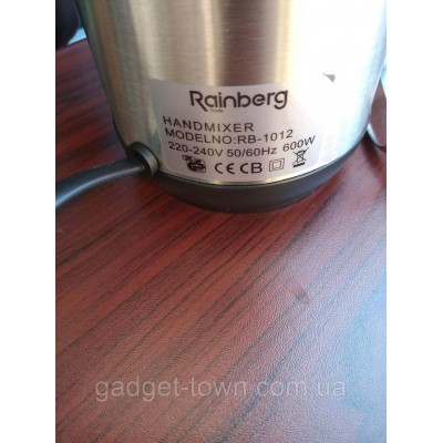 Миксер ручной Rainberg RB-1012 (5 скоростей, 2 насадки) 600W нержевейка