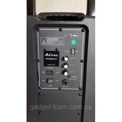 Колонка на аккумуляторе с микрофоном Ailiang UF-8008 AK-DT/100W (USB/Bluetooth/FM) акустическая система