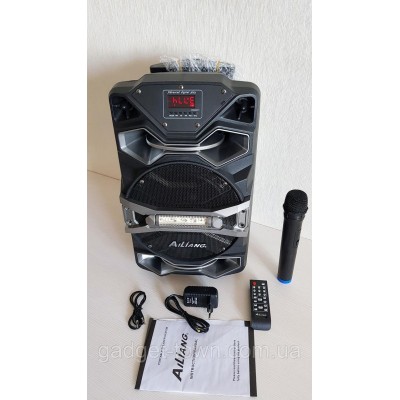 Колонка на аккумуляторе с микрофоном Ailiang UF-8008 AK-DT/100W (USB/Bluetooth/FM) акустическая система