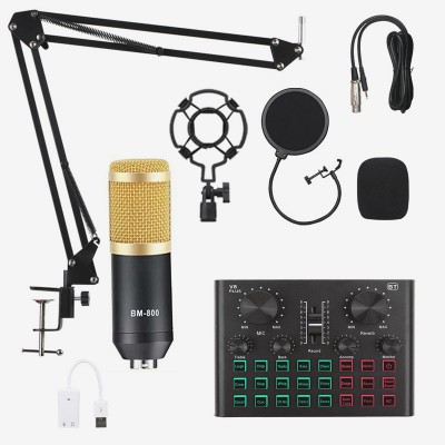 Студийный комплект для записи с микрофоном BM-800 и звуковой картой V8 plus с пантографом
