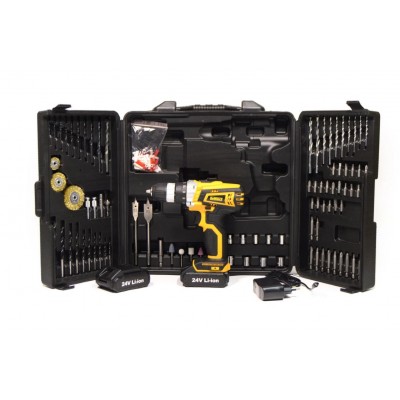Аккумуляторный Шуруповерт DeWALT DCD791 (24V 5A/h Li-Ion) с большим набором инструментов для сверления