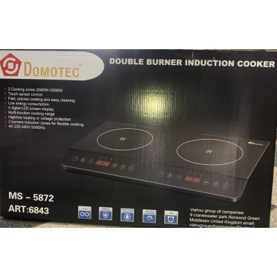 Индукционная электроплита Domotec MS-5872 на 2 конфорки 4000W