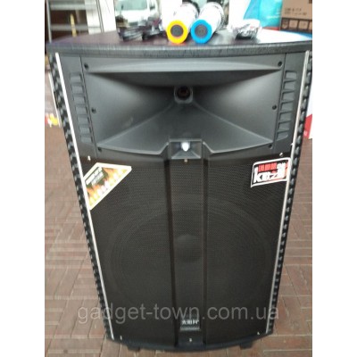 Мощная аккумуляторная колонка HAMERSH (Temeisheng) 1521 с микрофонами 500W (USB/Bluetooth/Пульт ДУ)