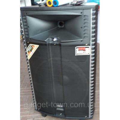 Мощная аккумуляторная колонка HAMERSH (Temeisheng) 1521 с микрофонами 500W (USB/Bluetooth/Пульт ДУ)