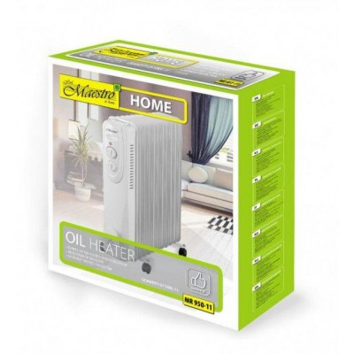 Масляный радиатор Maestro, масляный обогреватель на 11 секций 2500Вт с терморегулятором