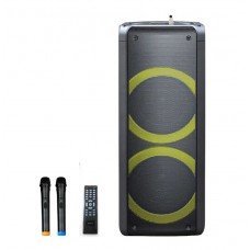 Колонка аккумуляторная Temeisheng TMS S3 c радиомикрофонами (100W/USB/BT/FM/TWS)