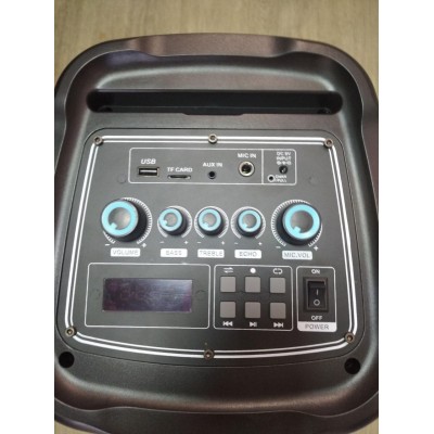 Колонка портативная 2х6,5 дюймов Temeisheng 150W /TWS/ BT/ 2 mic/USB+FM/ LED