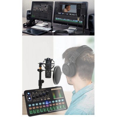 Студийный комплект для записи с микрофоном BM-800 и звуковой картой V10X pro с пантографом