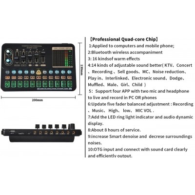 Студийный комплект для записи с микрофоном BM-800 и звуковой картой V10X pro с пантографом