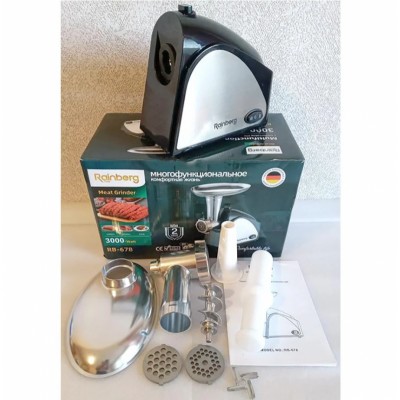 Мясорубка RB-678 Rainberg 3000W электрическая с реверсом