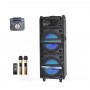 Колонка аккумуляторная с Диджей Микшером DJ-1035 + 2 радиомикрофона (400W/USB/BT/FM)