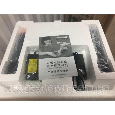 Колонка Temeisheng SL 15-08 с аккумулятором, 15 дюймов, 2 микрофона, MP3, Bluetooth, USB, SD, 150W