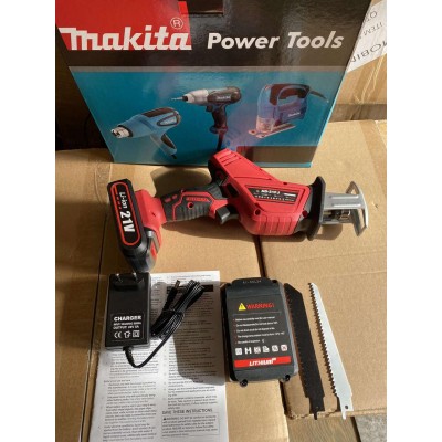 Аккумуляторная сабельная пила Makita 21 V-LI (21v / 2Ah) электрическая пила с двумя полотнами
