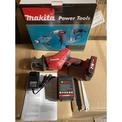 Аккумуляторная сабельная пила Makita 21 V-LI (21v / 2Ah) электрическая пила с двумя полотнами