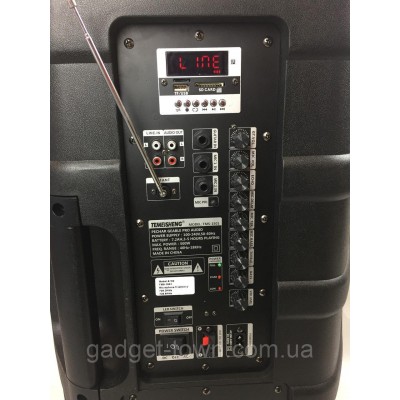 Портативная акустика с микрофонами TMS-1501 /500W (USB/Bluetooth/Пульт ДУ/FM)