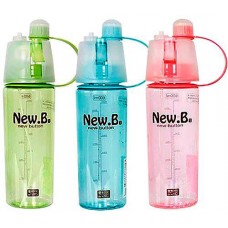 Бутылка для воды New  B 0,6 мл , с распылителем и ручкой, для спорта. Розовый